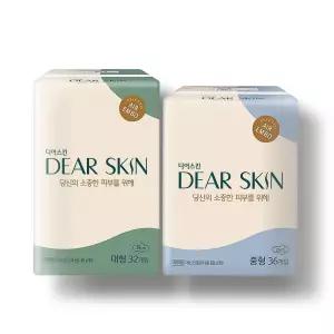 디어스킨 에어엠보 생리대. 중형 36입, 1개 + 대형 32입 , 1개