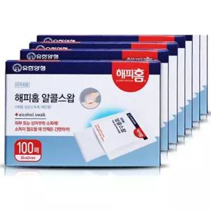 [유한양행] 해피홈 소독용 알콜스왑(알콜솜) 100매입 7개