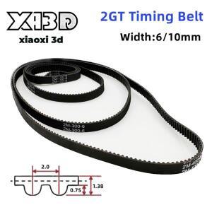 GT2 타이밍 벨트 폐쇄 루프 고무 2GT 6mm/10mm 110mm 158 188 200 300 400 610 852 1220mm 동기 부품 3D 프