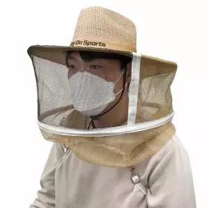 챙이넓은 와이드 벌모자 양봉 벌초 제초 벌망모자