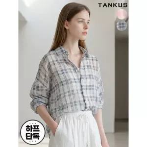 [하프클럽/]소프트 터치 체크 시어 셔츠
