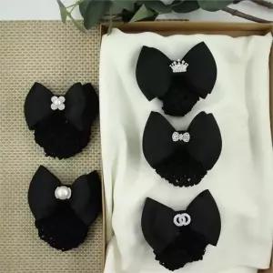 진주 큐빅 리본 간호사 승무원 면접 올림머리 머리망 (8878067A)