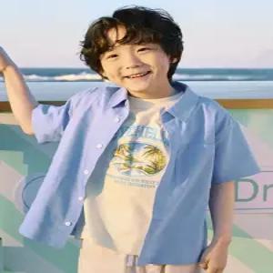 {백화점 정품} 탑텐 키즈 MKF2WC3011 공용) 리넨 반팔 셔츠