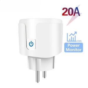 16A/20A EU 플러그 AC100-240V WiFi 스마트 소켓(전력 모니터 타이밍 기능 포함) 음성 제어는 Alexa Google