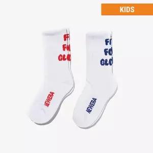 뉴에라키즈 키즈 에센셜 크루 삭스 2팩 핏 포 글로리 화이트12861614A