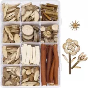 PH 팬더홀 나무 미완성 공예 키트 수제 DIY 말뚝 천연 조각 느슨한 부분 그림 인형집 분류 활동 학교