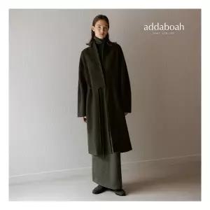 애드아 최초가 179,000원 25FW 라쿤울 블렌디드 이중직 벨티드 니트맥시코트