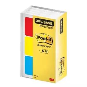 3M 포스트잇 플래그 알뜰팩 686-5A 5팩 파일바인더용 / (38x25.4mm)