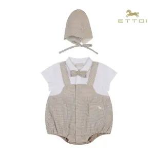 [롯데백화점]에뜨와 알로체크바디수트SET 07T327904/신생아,백일,유아정장,조카선물