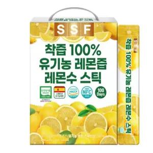 NFC착즙 100% 유기농 레몬즙 (+비타민C10포) 1박스(100포) 대용량 구성 레몬원액 스틱 20g