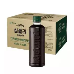 빙그레 아카페라 아메리카노 무라벨 디카페인 400ml 20개 심플리 커피