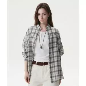 후아유 Summer Crinkle Check Shirts WHYCG2371U
