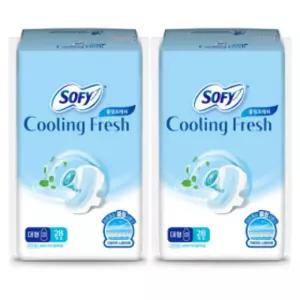 쏘피 쿨링프레쉬 날개형 생리대 대형 28P x 2개
