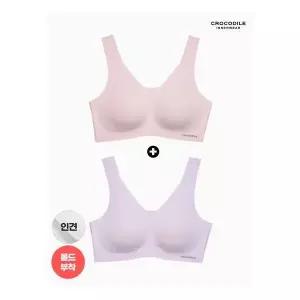 [크로커다일 이너웨어]라이크라 인견쉘론 몰드부착 V넥 브라 1+ 1 CDWBR5N3031 104794