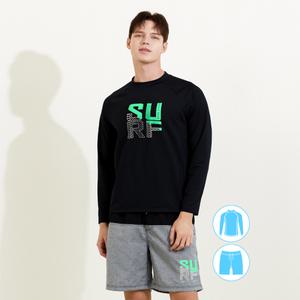 [베이직엘르] 남성인 맨투맨 래쉬가드 비치반바지 세트 BEM-W914K