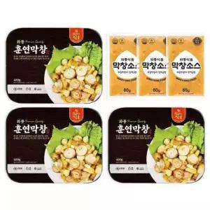 와룡막창 참나무 훈연막창400g 3팩 + 소스 80g 3팩