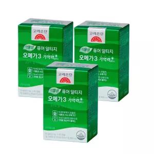 고려은단 식물성 퓨어 알티지 오메가3 기억력플러스 60캡슐, 3개