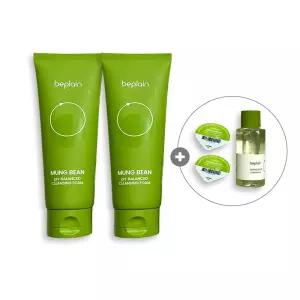 비플레인 녹두 약산성 클렌징폼 160ml+160ml+클렌징오일20ml+밀크밤2개