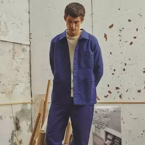 [르몽생미셸](강남점)몰스킨 남성 (M)Genuine Lmsm Work Jacket_Blue_LSTA0JK61M