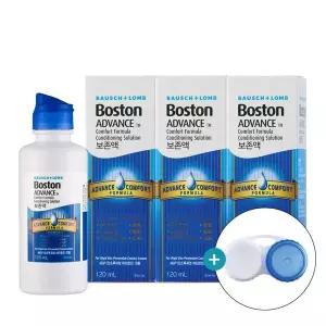 바슈롬 렌즈케이스 증정 보스톤 어드밴스 컴포트 포뮬라 컨디셔닝 솔루션 120ml 3개 하드렌즈 드