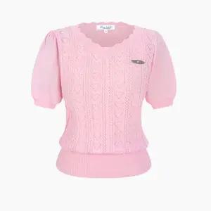 [에고이스트][BLUE LABEL] 하트V넥 스캘럽 반팔니트 ES2OKH04