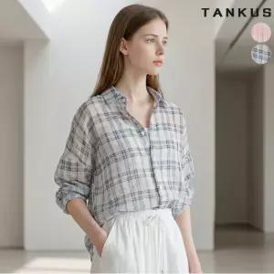 소프트 터치 체크 시어 셔츠
