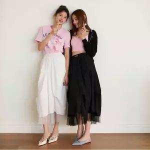 [에고이스트][BLUE LABEL]언밸런스 샤 레이어드 밴딩 스커트 ES2OSK03[35743285]