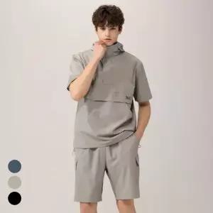 에버라스트 남자 반팔 아노락 세트 5부 상하 셋업