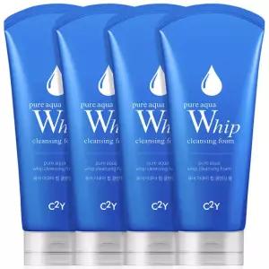 C2Y 아쿠아휩/화산송이/그린티 클렌징폼 120ml 4개 묶음 세트