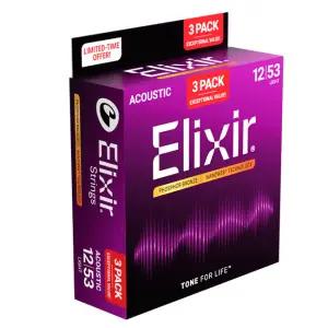 Elixir 엘릭서 3팩 포스포브론즈 통기타줄3팩 012-053