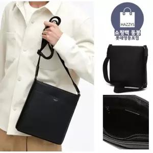[롯데백화점]헤지스ACC [여행용/데일리] 블랙 로고배색 가죽 크로스백 HJBA4F892BK
