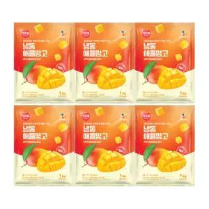 CJ프레시웨이 이츠웰 냉동애플망고1Kg x 6개