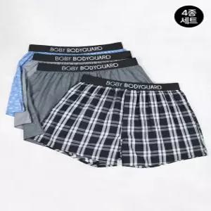 남성 클래식 아웃밴드 코튼 트렁크 팬티 4종 세트 BMT01