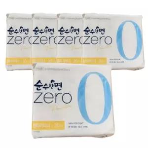 순수한면 제로 팬티라이너, 슈퍼롱, 20매, 5개