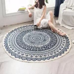 북유럽 바닥매트 원형러그 빈티지 소파 카페트80cm/카펫트/카펫/거실/러그/카페트/원형/바닥/매트/발매트