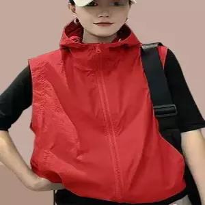 여성 바람막이 조끼 민소매 후드집업 등산 아우터 방풍