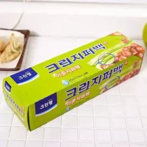 주방지퍼백 크린랩 이중지퍼백(대)20매 25x30