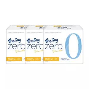 순수한면 제로 팬티라이너, 슈퍼롱, 20매, 3개