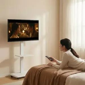 BS-K275 화이트 42-75 이동형 TV 거치대 플로어스탠드 티비스탠드