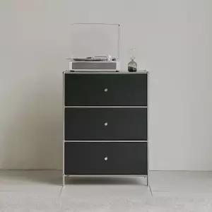 가구페스타 컴팩트 컬러 모듈 서랍장 W600 3단 블랙