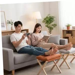 코지 풋스툴 소파 책상 사무실 컴퓨터 다리 발 받침대 발판 풋레스트 원목 접이식 발받침대 발쿠션