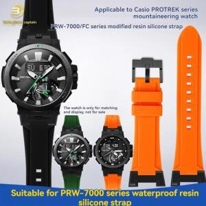 Casio PROTREK 시리즈 PRW7000 고무 스트랩 남성용 시계 액세서리 용 새 수정 실리콘 밴드