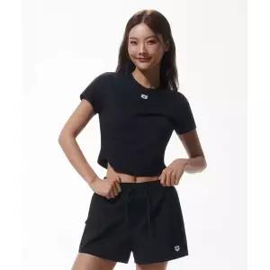 [백화점 정품] ARENA 그래픽데이 여성 슬림핏 숏슬리브 래쉬가드 A6BL1QR26BLK