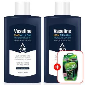 C2Y 2개 바세린 맨 남성 남자 맨즈 올인원 200ml + 면도기 화장품 보습 로션 약산성 단품 2248869550 49145