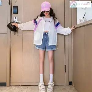 키즈목마 여름가을 여아 집업 바람막이 아동 얇은 한겹 점퍼 초등학생 햇빛가리 370