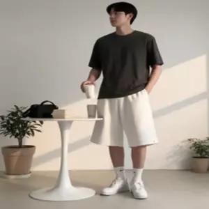 남녀 스냅 단추 버뮤다 반바지  휴양지