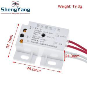 자동 적외선 센서 스위치  PIR 마이크로파 레이더 바디 모션 모듈  시간 거리 범위 조정 가능  220V AC 50H