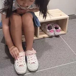 [하프클럽/]원목 벤치 의자 신발장 낮은 유아 신발 정리대 수납장 현관