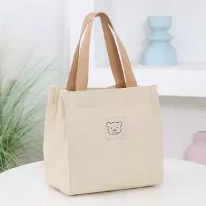 곰돌이 패치 캔버스 에코백 데일리 천가방 보조가방 휴대용 가방