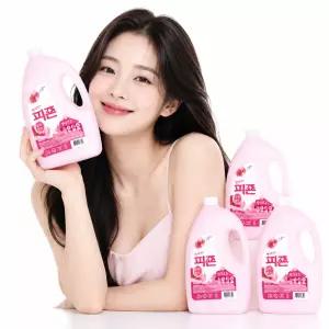 피죤 강력탈취 섬유유연제 레귤러 핑크로즈, 3.1L, 4개
